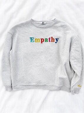 Mayfair Group Empathy Rainbow Embroidered Gray Sweatshirt S/M